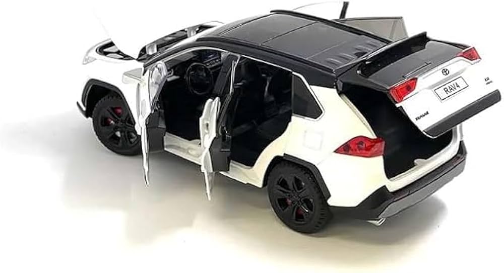 一汽丰田RAV4のモデルカー Rav4 Hybrid XSE White with Black Top and Sunroof 1/24